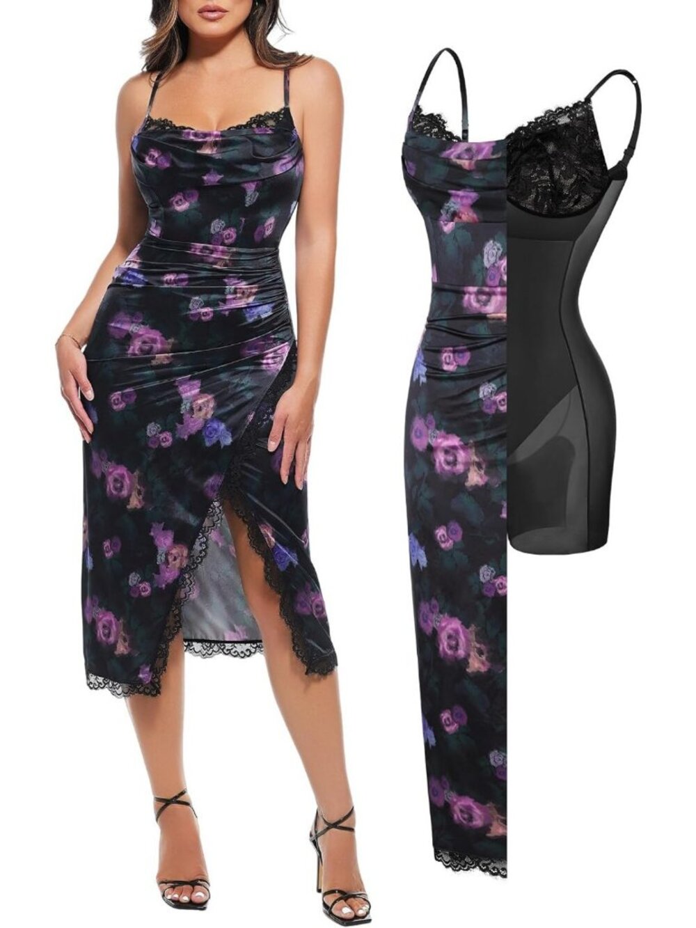 Elegant Satin Corset Dress | Lace Cocktail Dress for Date Night & Parties